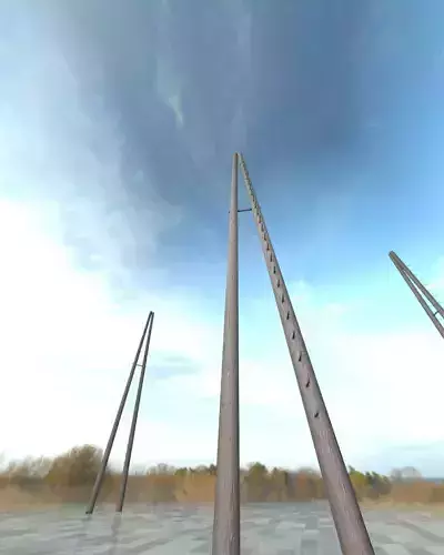 Wooden A-Pole with Ladder - Object 33