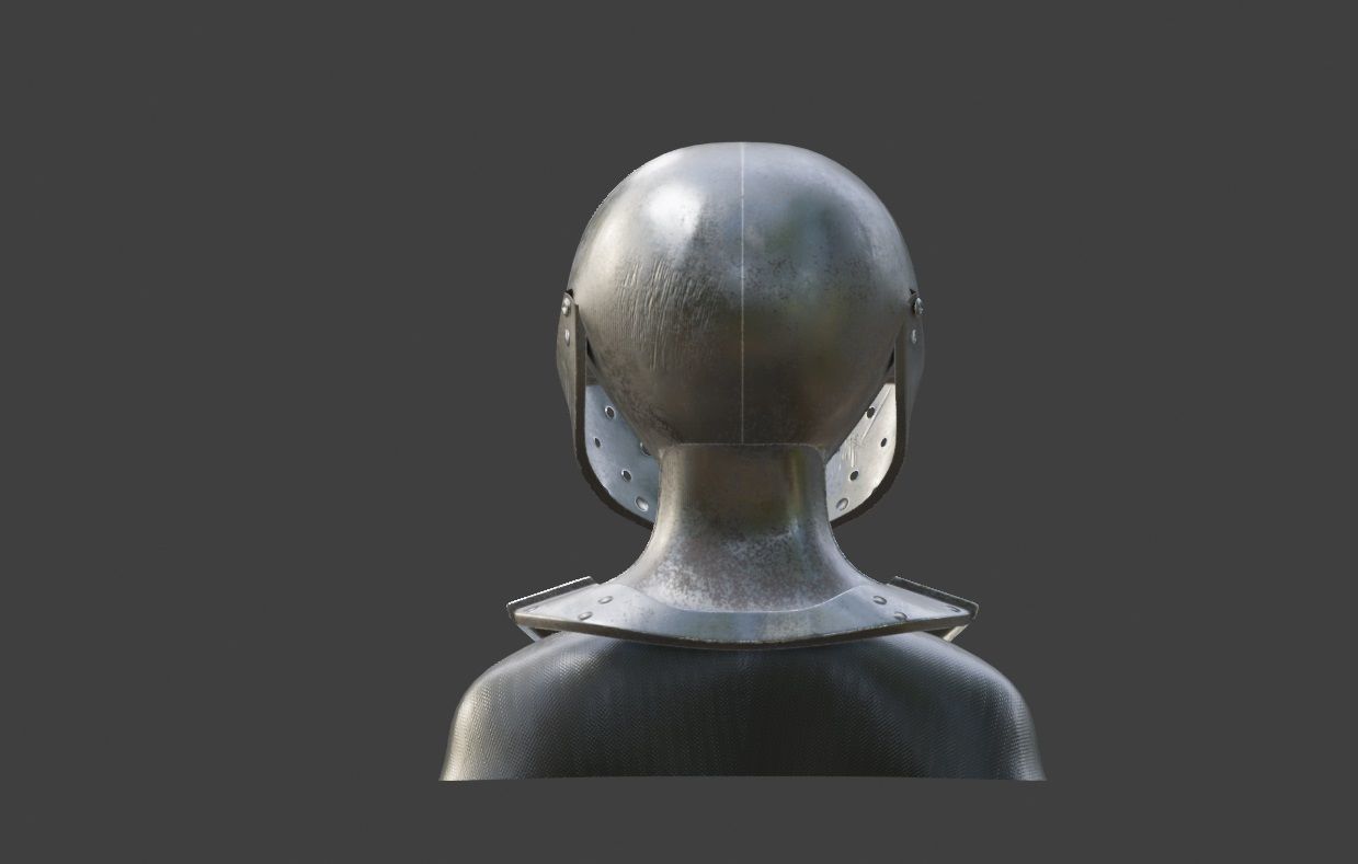 knight helmet armor Low-poly 3D model_8