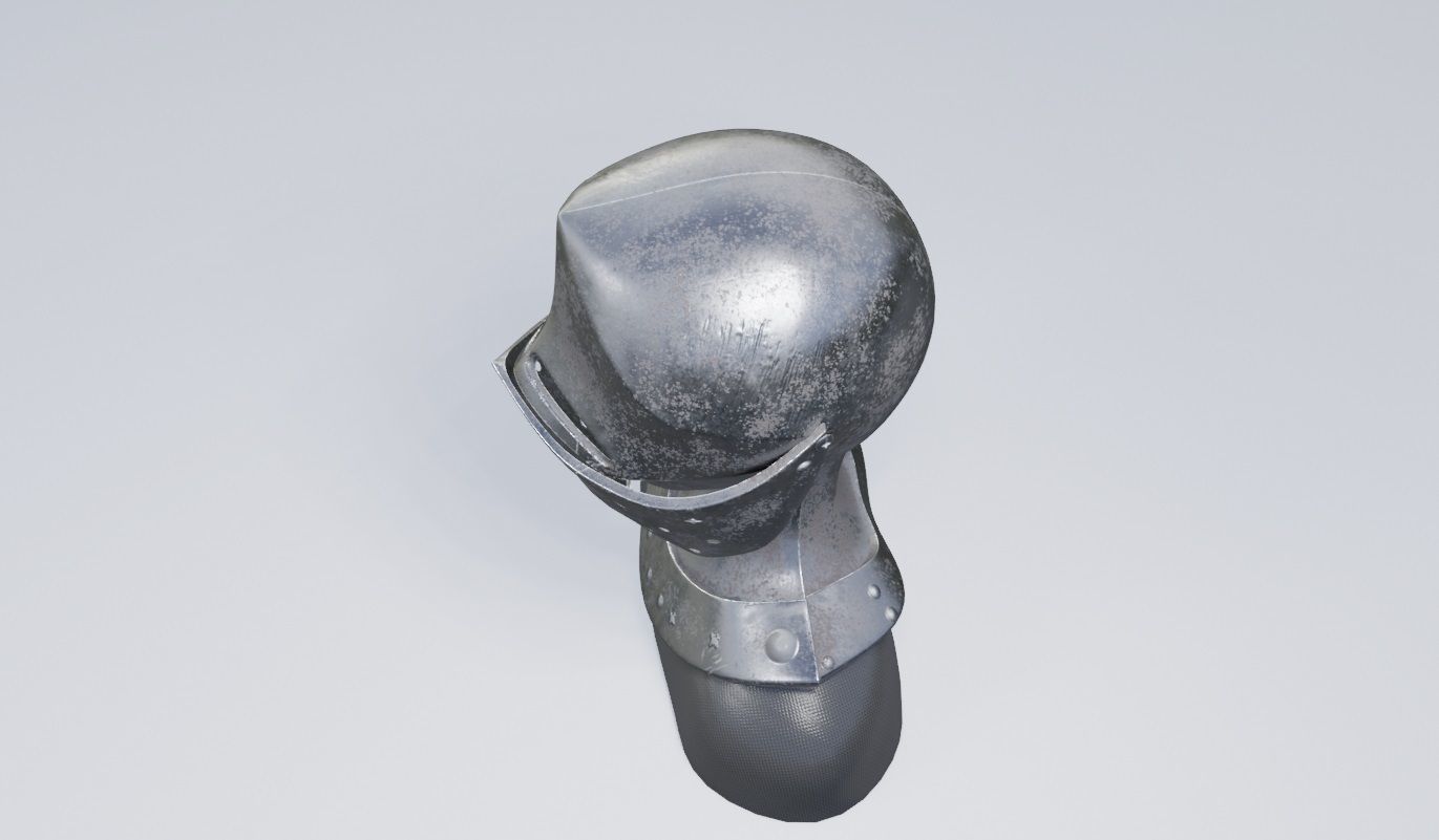 knight helmet armor Low-poly 3D model_2