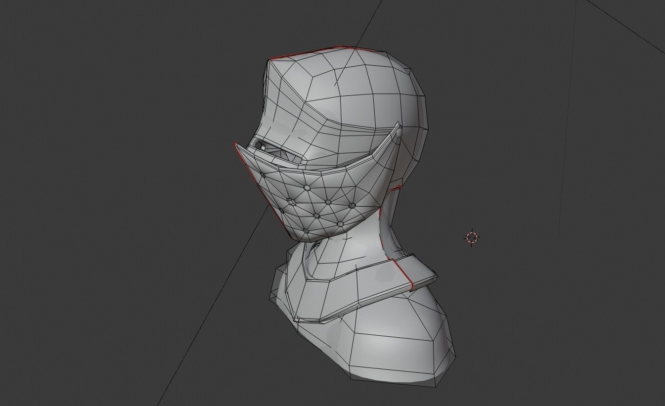 knight helmet armor Low-poly 3D model_1
