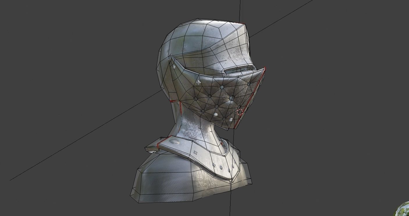 knight helmet armor Low-poly 3D model_12