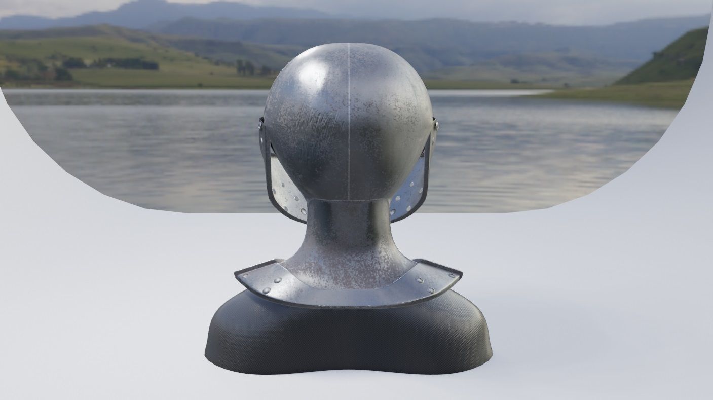 knight helmet armor Low-poly 3D model_5