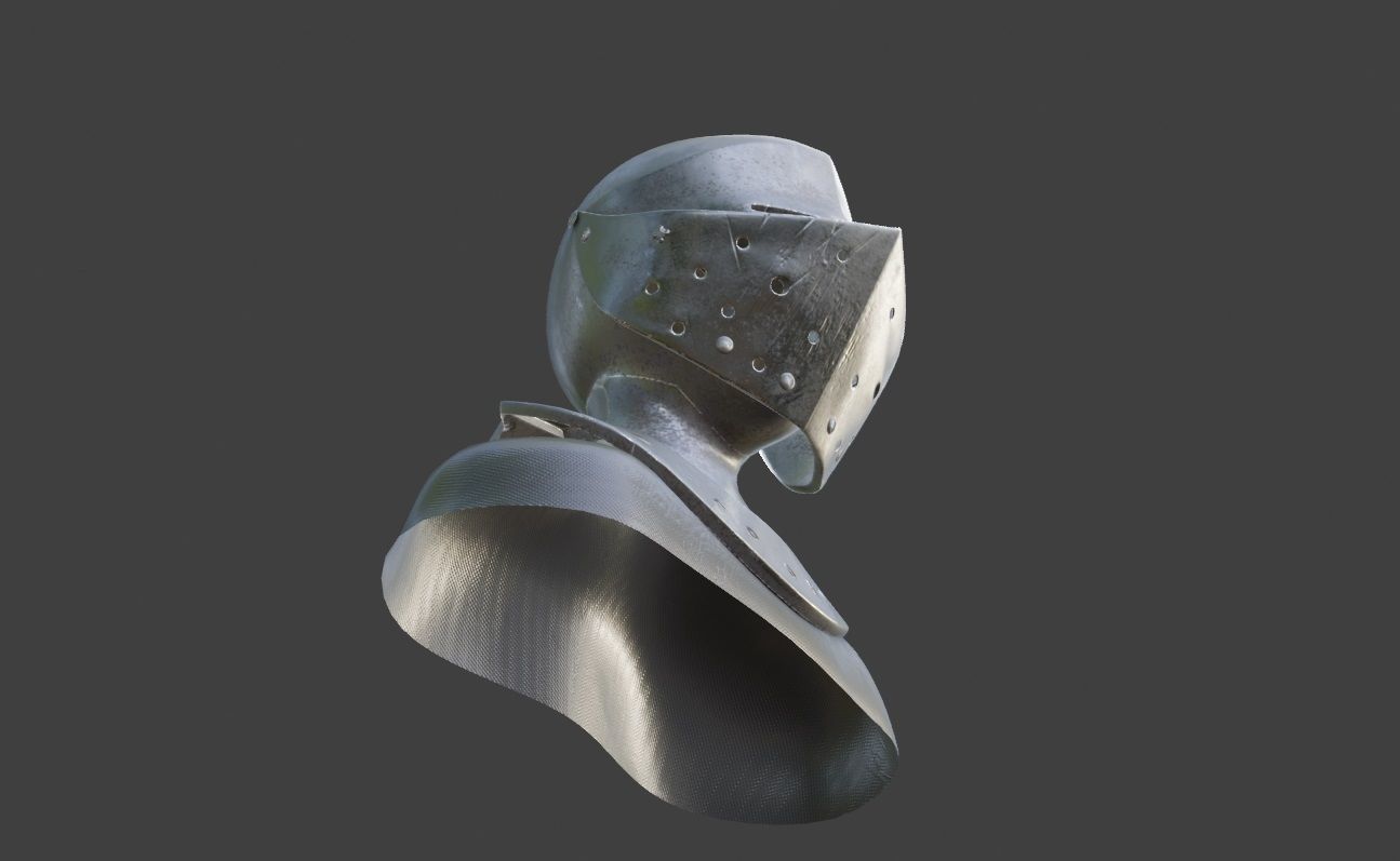 knight helmet armor Low-poly 3D model_11