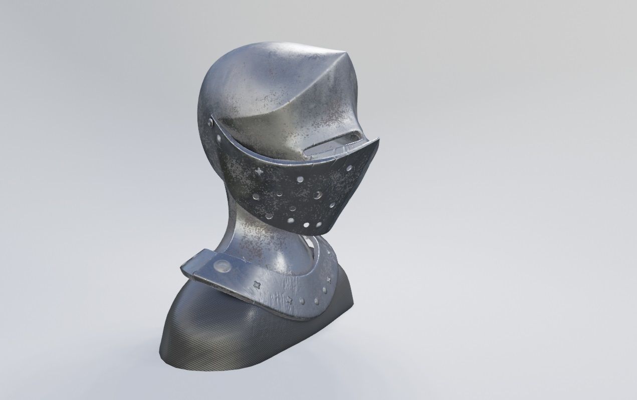 knight helmet armor Low-poly 3D model_3