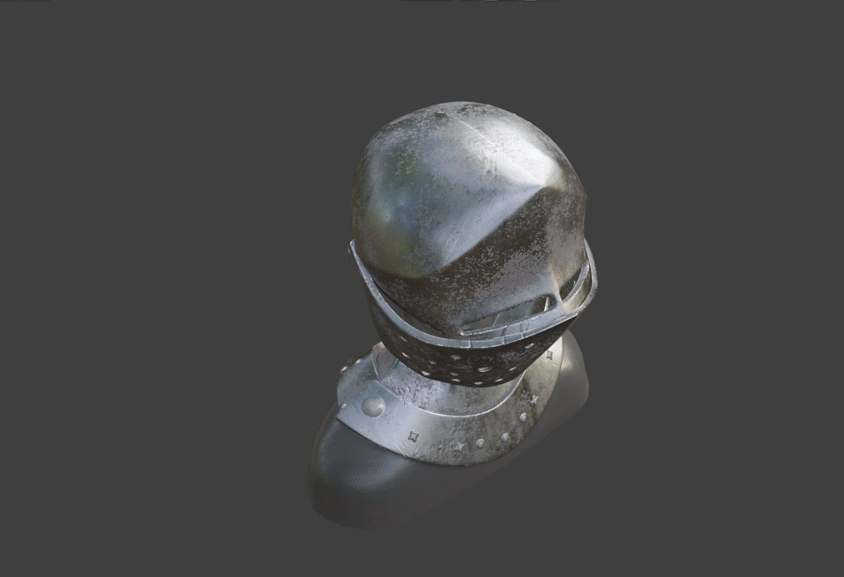 knight helmet armor Low-poly 3D model_10