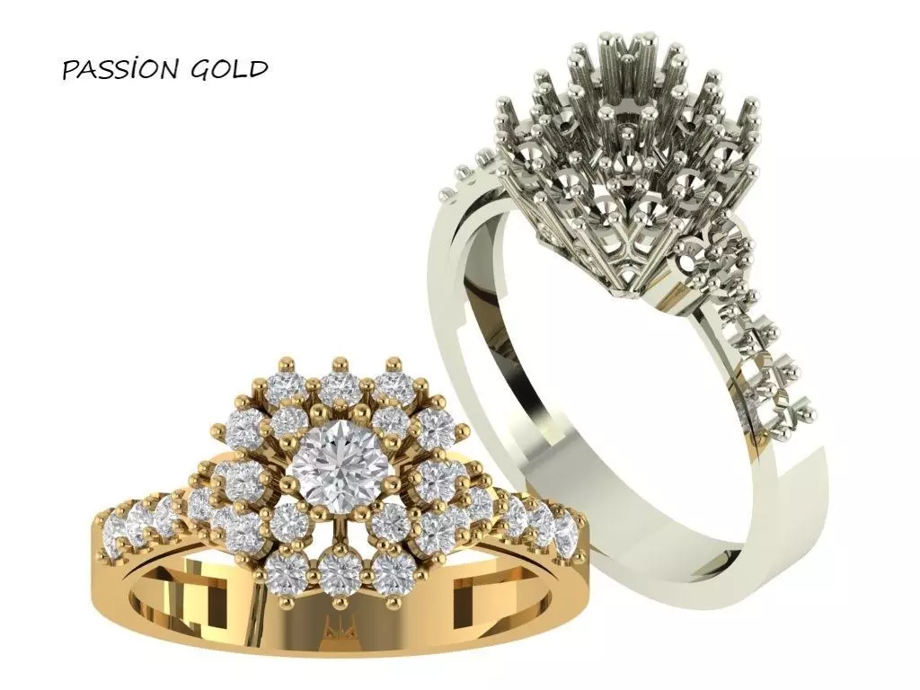 Diamond 6 RING 3D print model_0