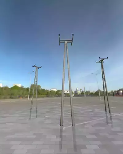 Wooden Electricity Pole without Ladder - Object 036