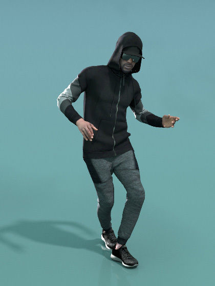 Bruce 20376-09 - Hip Hop Dancer - Animated Model Low-poly 3D model_6