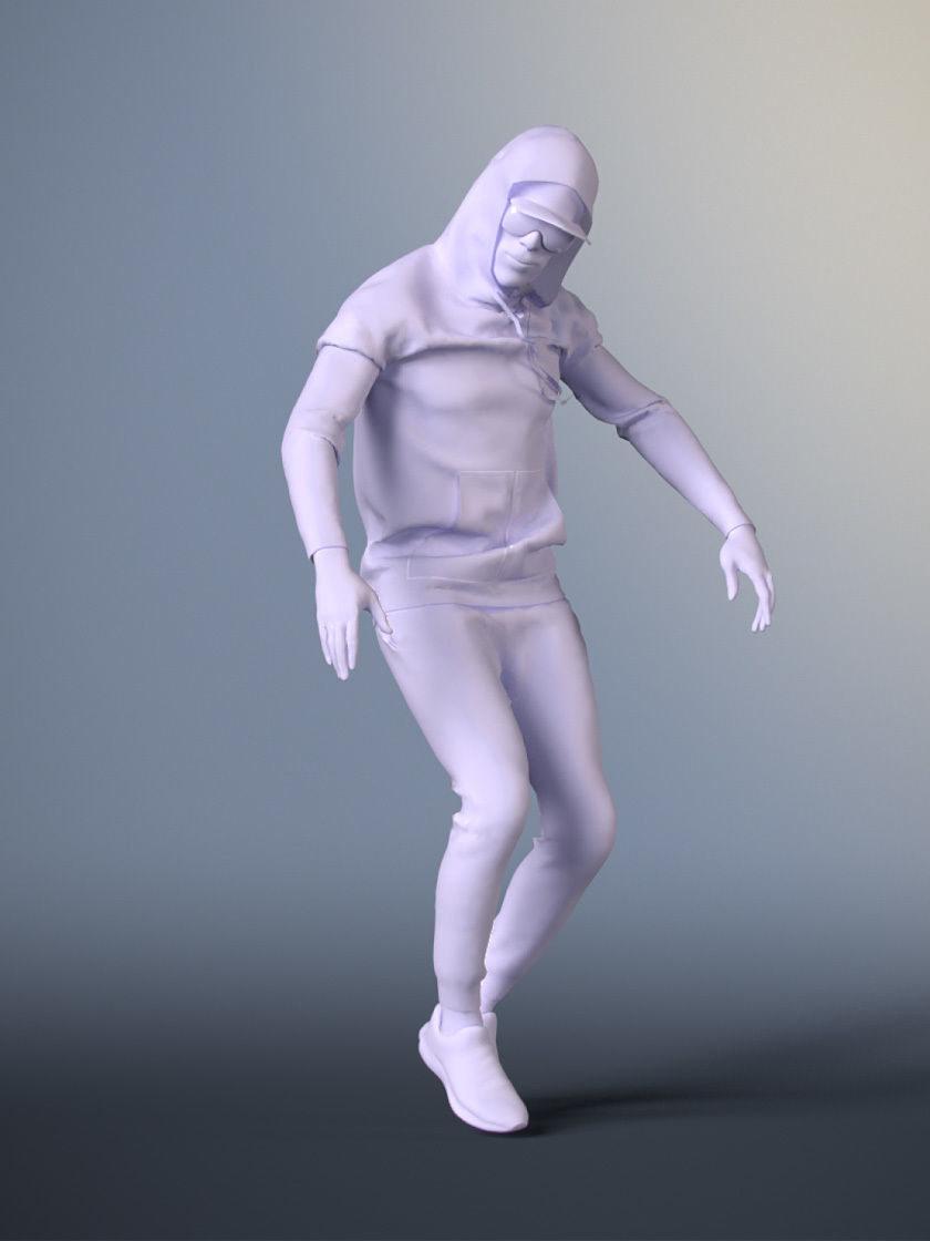 Bruce 20376-09 - Hip Hop Dancer - Animated Model Low-poly 3D model_4