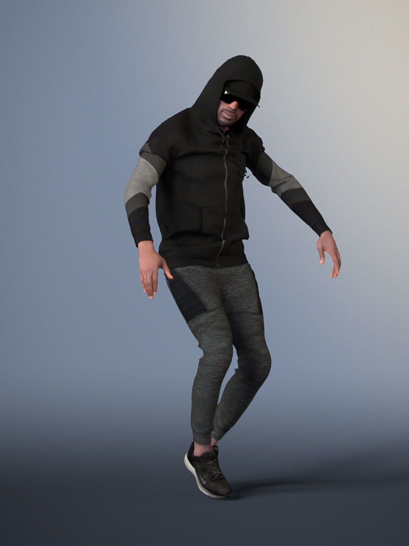 Bruce 20376-09 - Hip Hop Dancer - Animated Model Low-poly 3D model_2