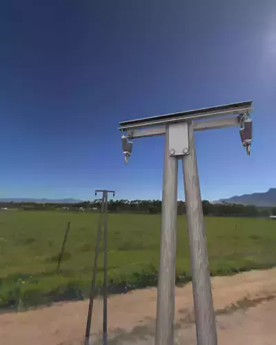 Wooden Electricity Pole without Ladder - Object 038