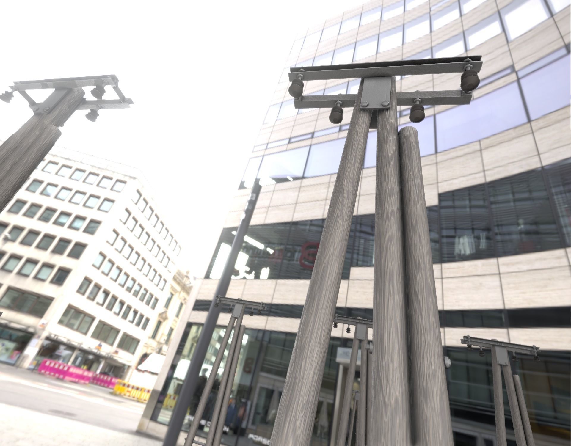 Wooden Electricity Pole without Ladder - Object 042 Low-poly 3D model_50