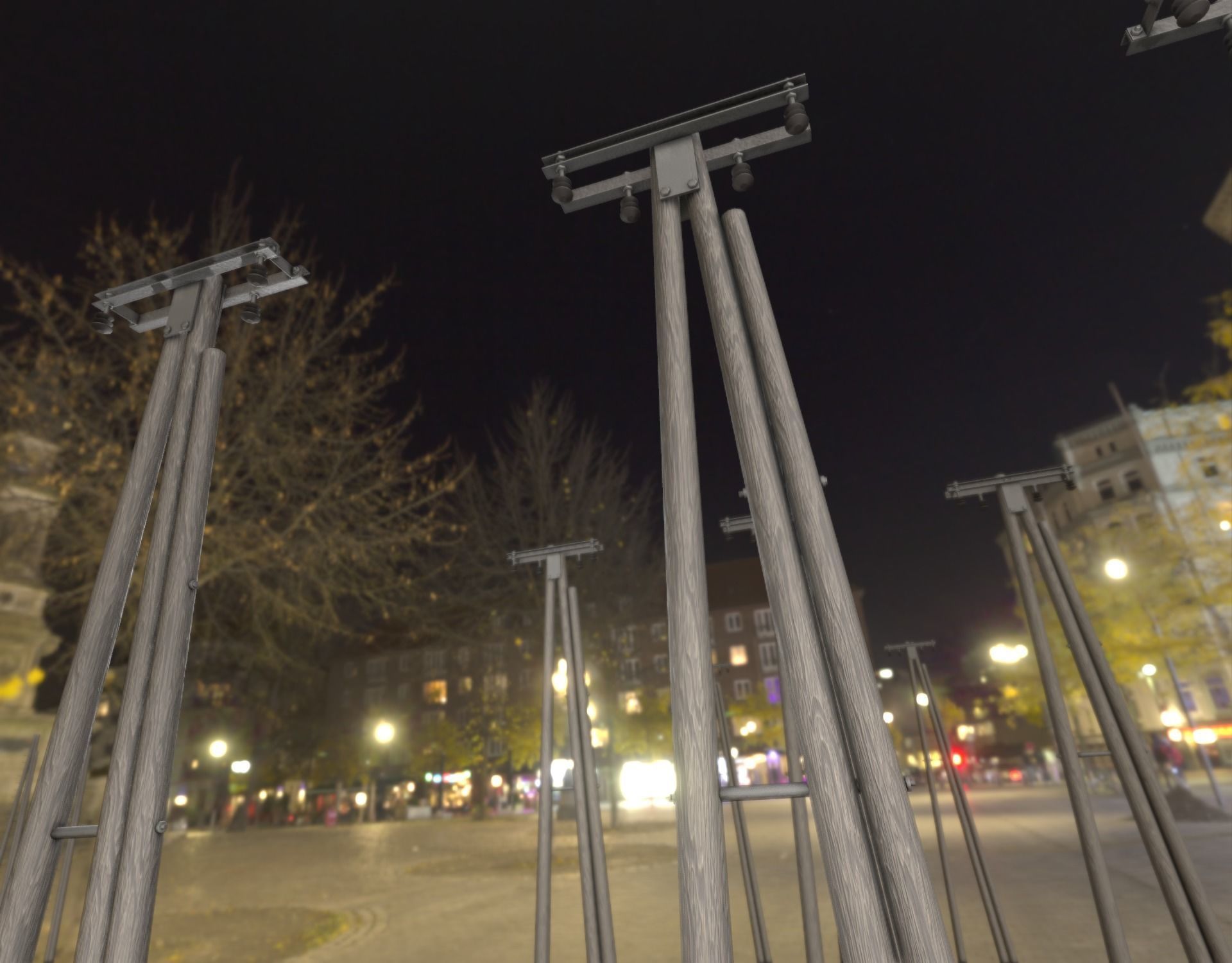 Wooden Electricity Pole without Ladder - Object 042 Low-poly 3D model_35