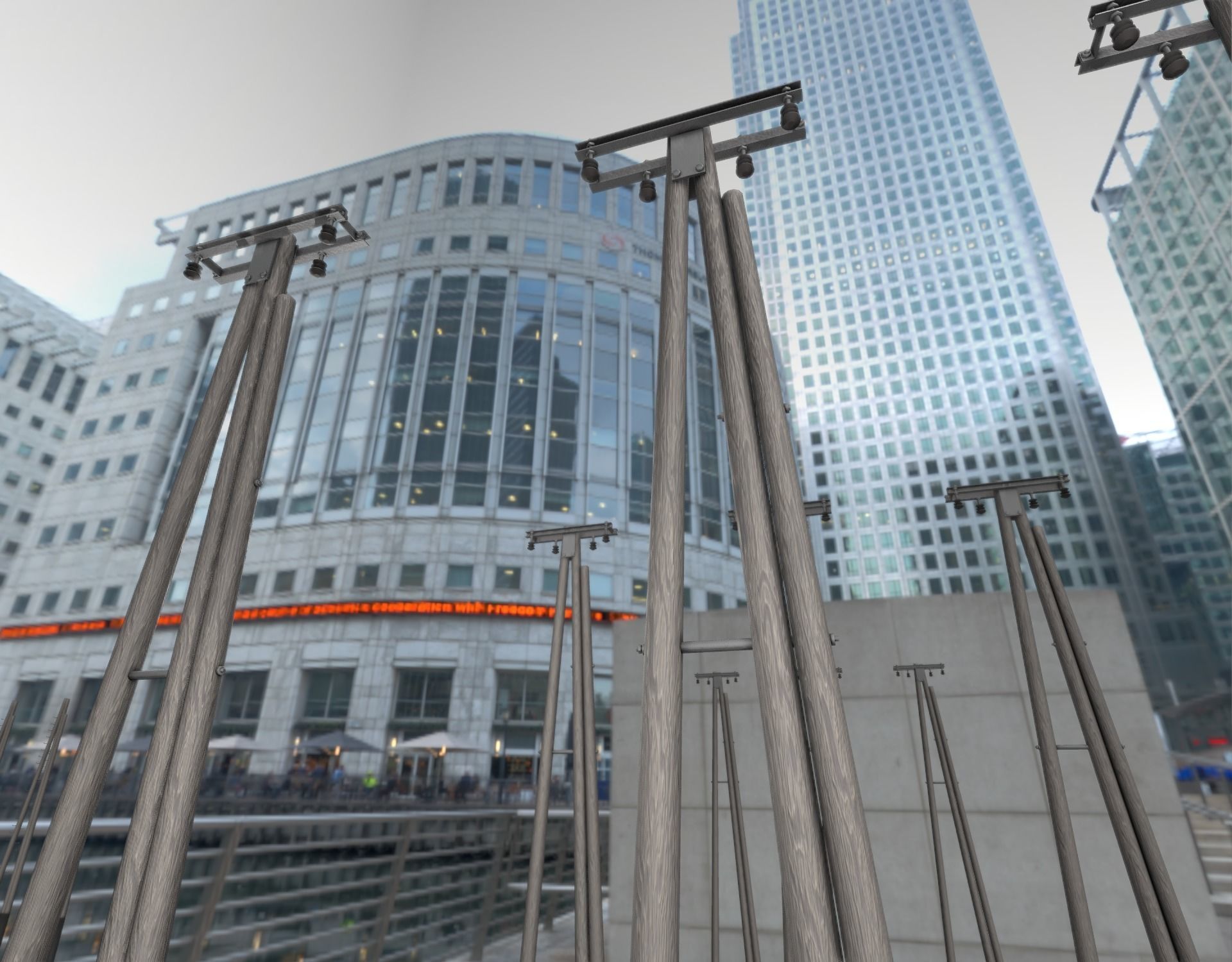 Wooden Electricity Pole without Ladder - Object 042 Low-poly 3D model_10