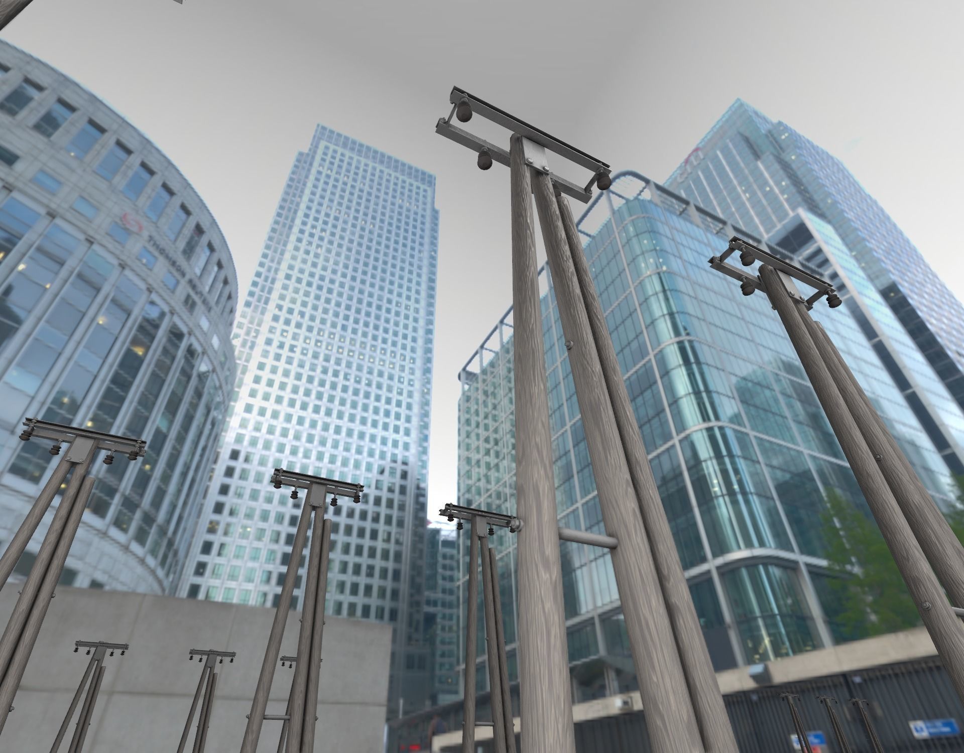 Wooden Electricity Pole without Ladder - Object 042 Low-poly 3D model_39