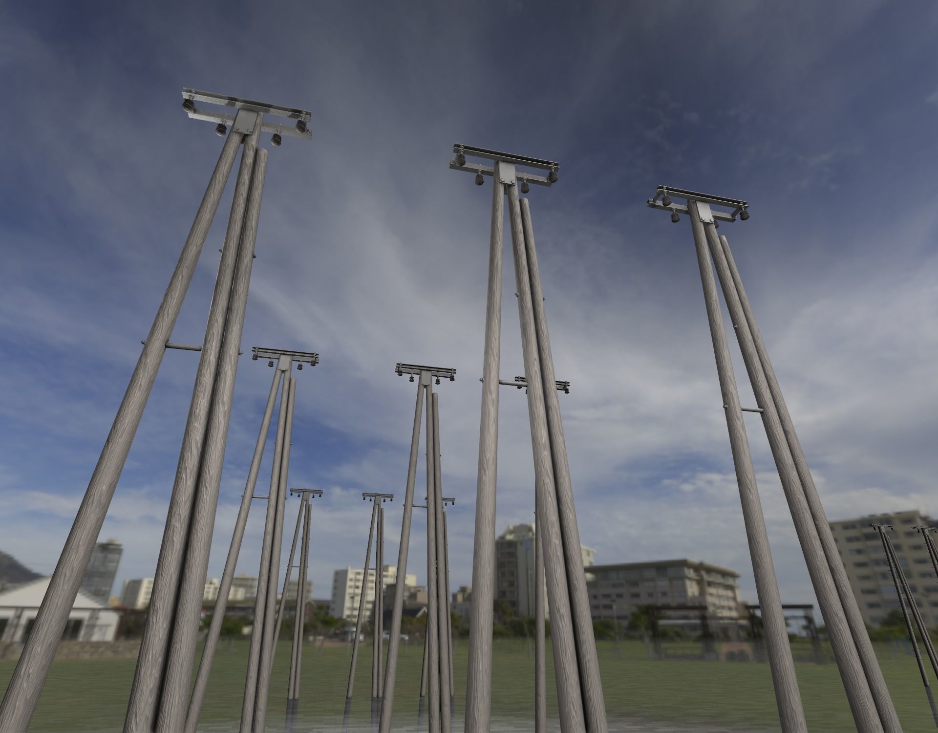 Wooden Electricity Pole without Ladder - Object 042 Low-poly 3D model_38