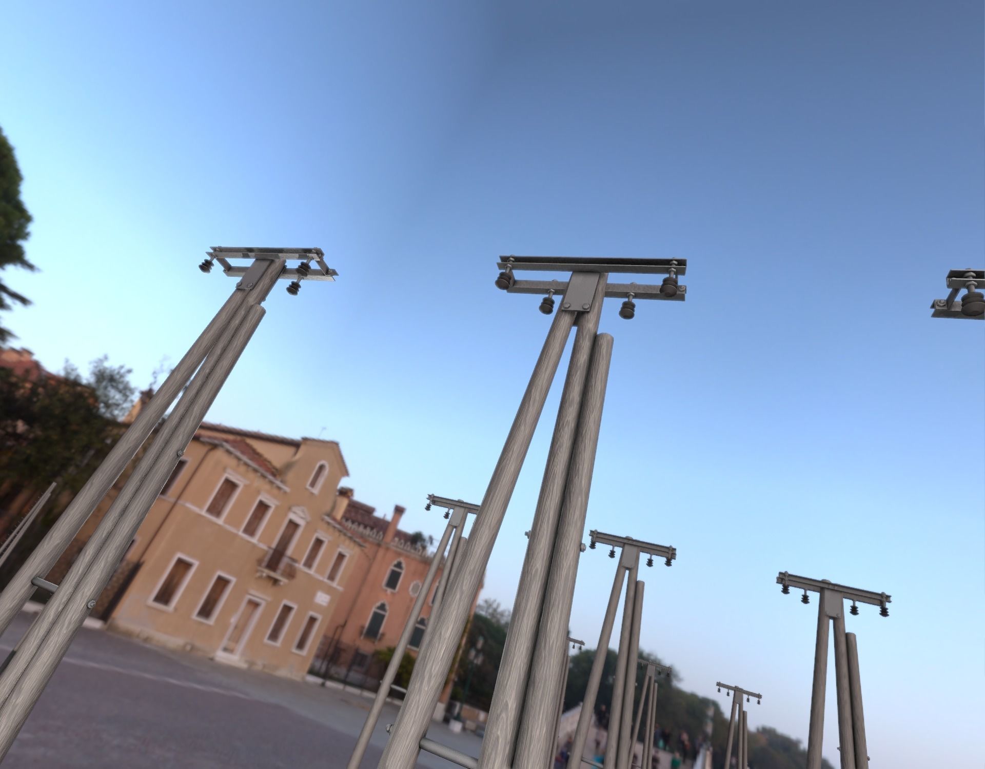 Wooden Electricity Pole without Ladder - Object 042 Low-poly 3D model_20