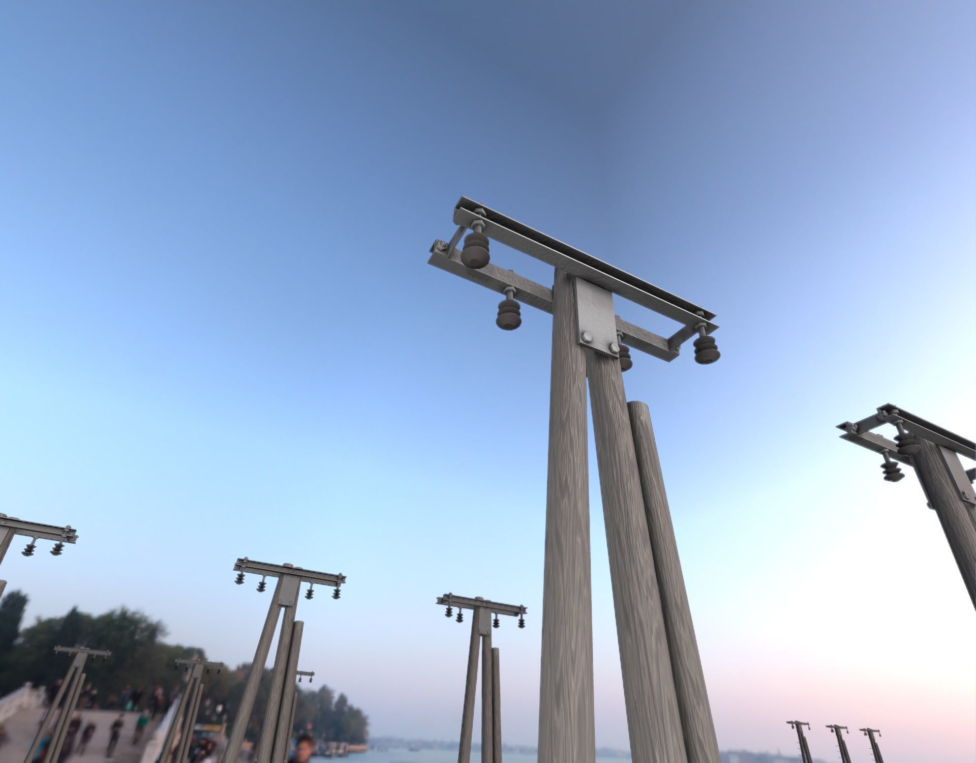 Wooden Electricity Pole without Ladder - Object 042 Low-poly 3D model_9