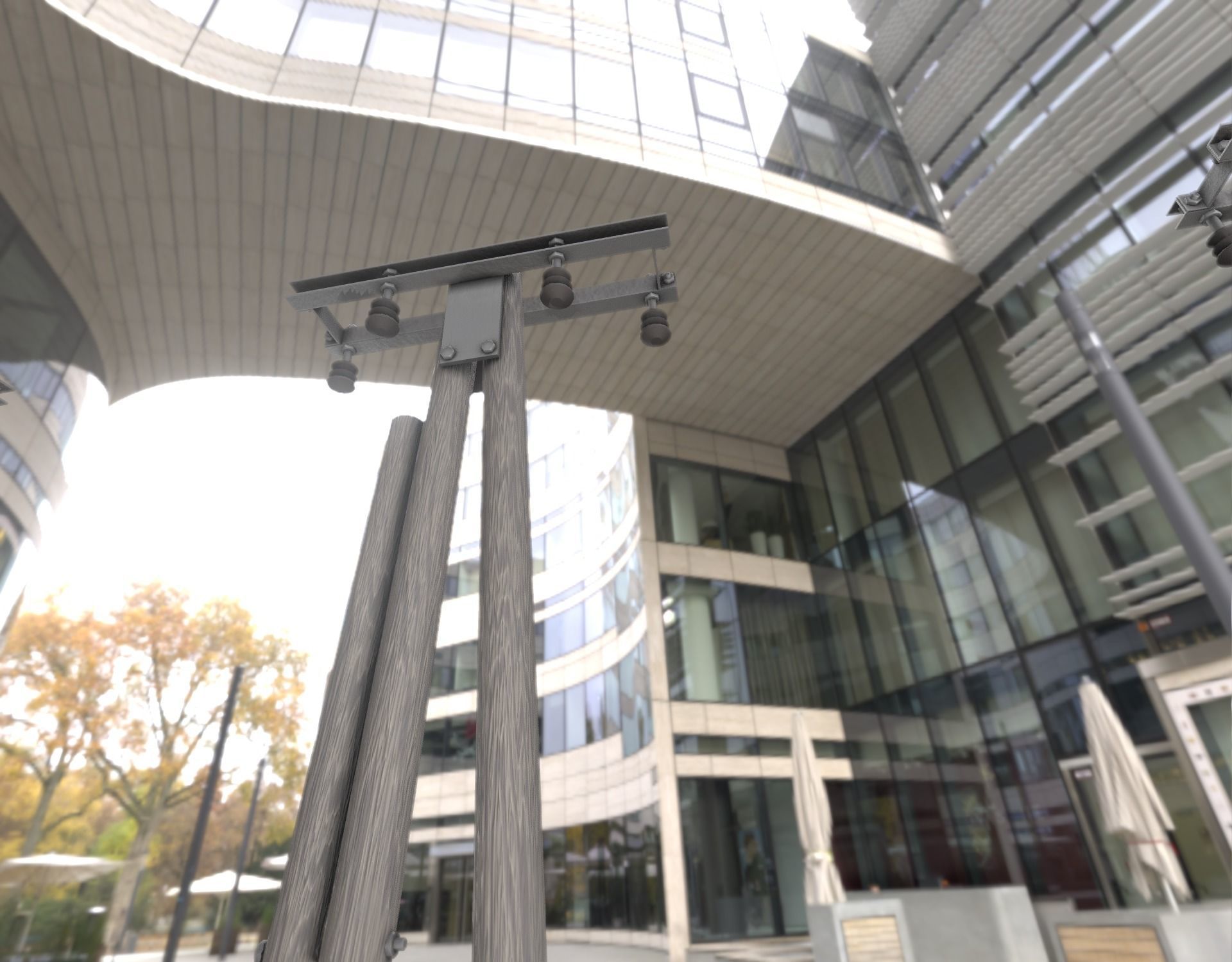 Wooden Electricity Pole without Ladder - Object 042 Low-poly 3D model_22