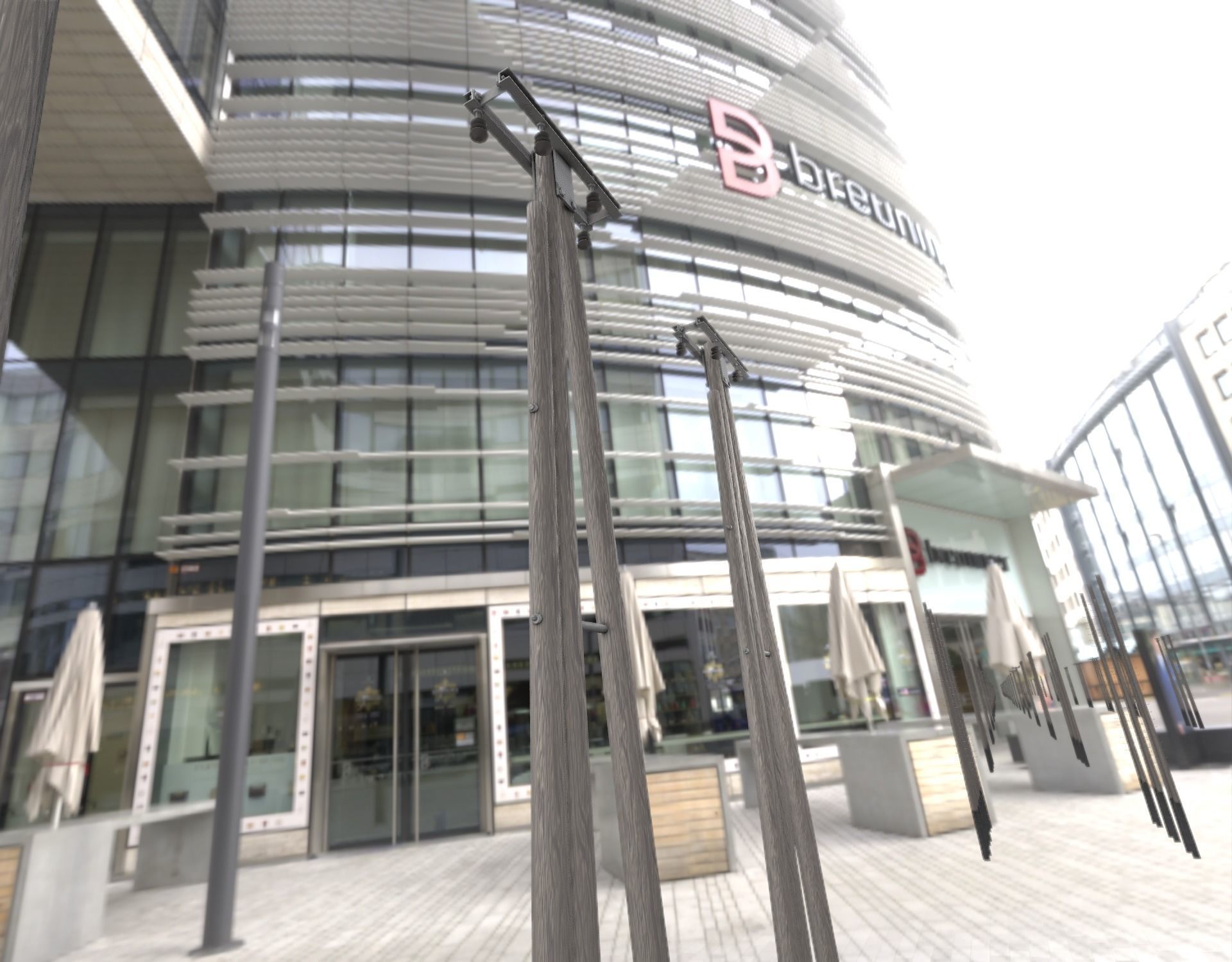 Wooden Electricity Pole without Ladder - Object 042 Low-poly 3D model_16