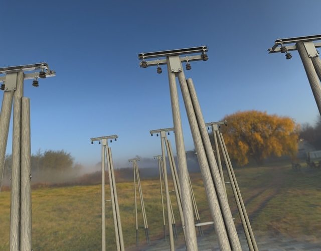 Wooden Electricity Pole without Ladder - Object  042  Low-poly 3D model