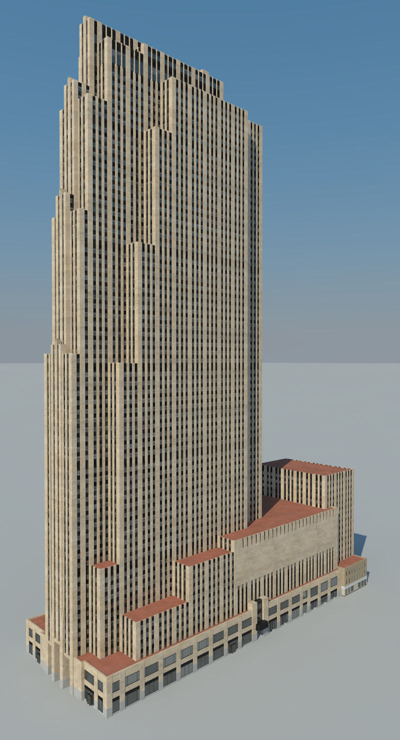 Rockefeller Center Comcast GE Building 3D model_2