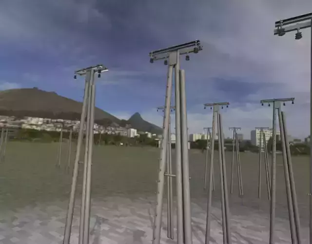 Wooden Electricity Pole with Ladder - Object  043 