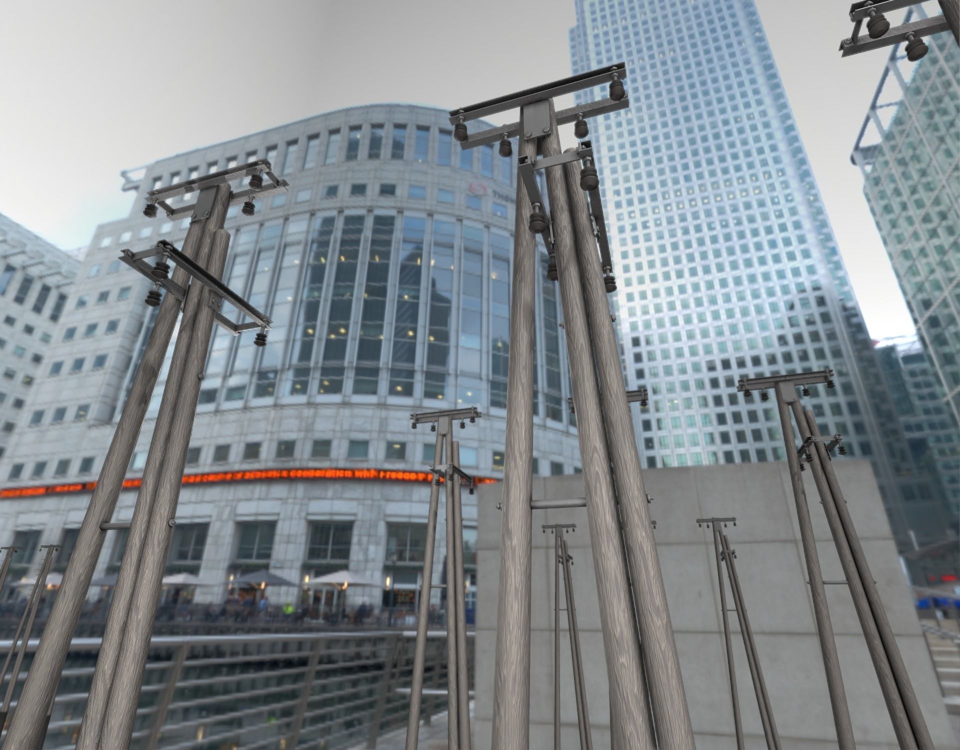 Wooden Electricity Pole without Ladder - Object 044 Low-poly 3D model_10