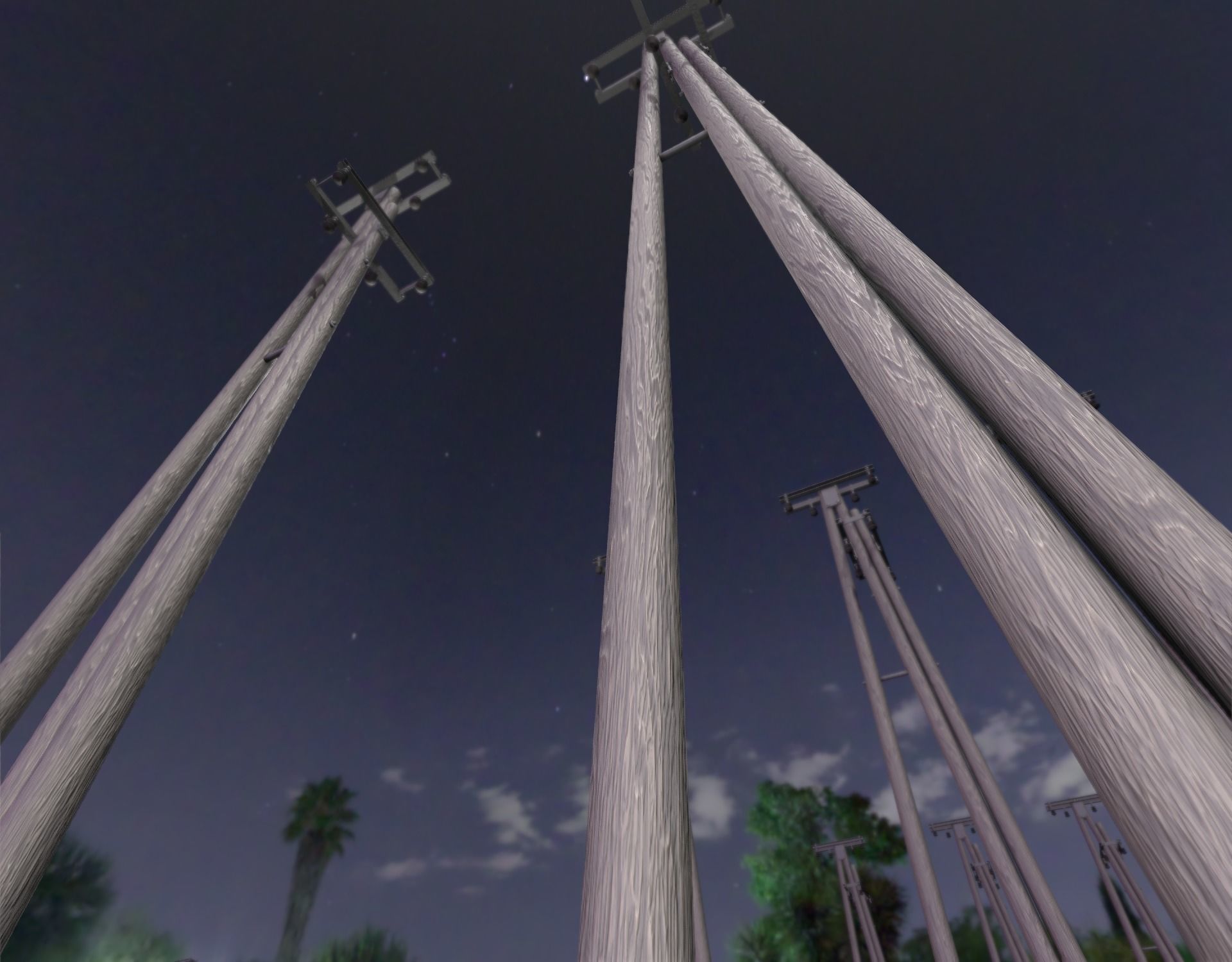 Wooden Electricity Pole without Ladder - Object 044 Low-poly 3D model_35