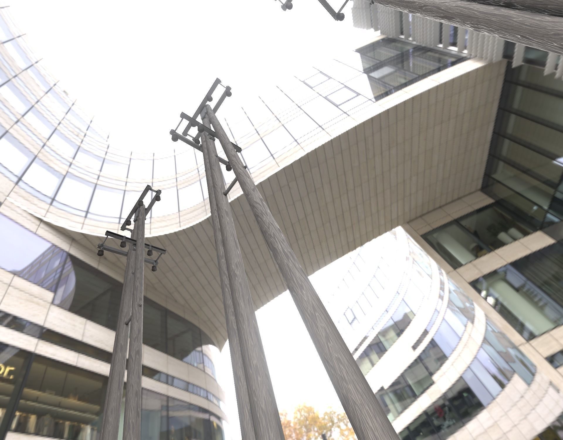 Wooden Electricity Pole without Ladder - Object 044 Low-poly 3D model_2