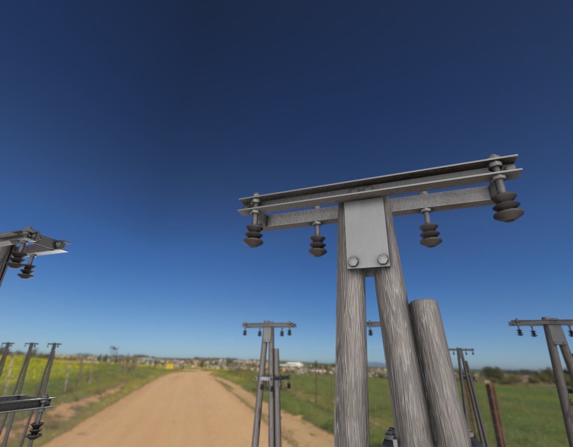 Wooden Electricity Pole without Ladder - Object 044 Low-poly 3D model_11