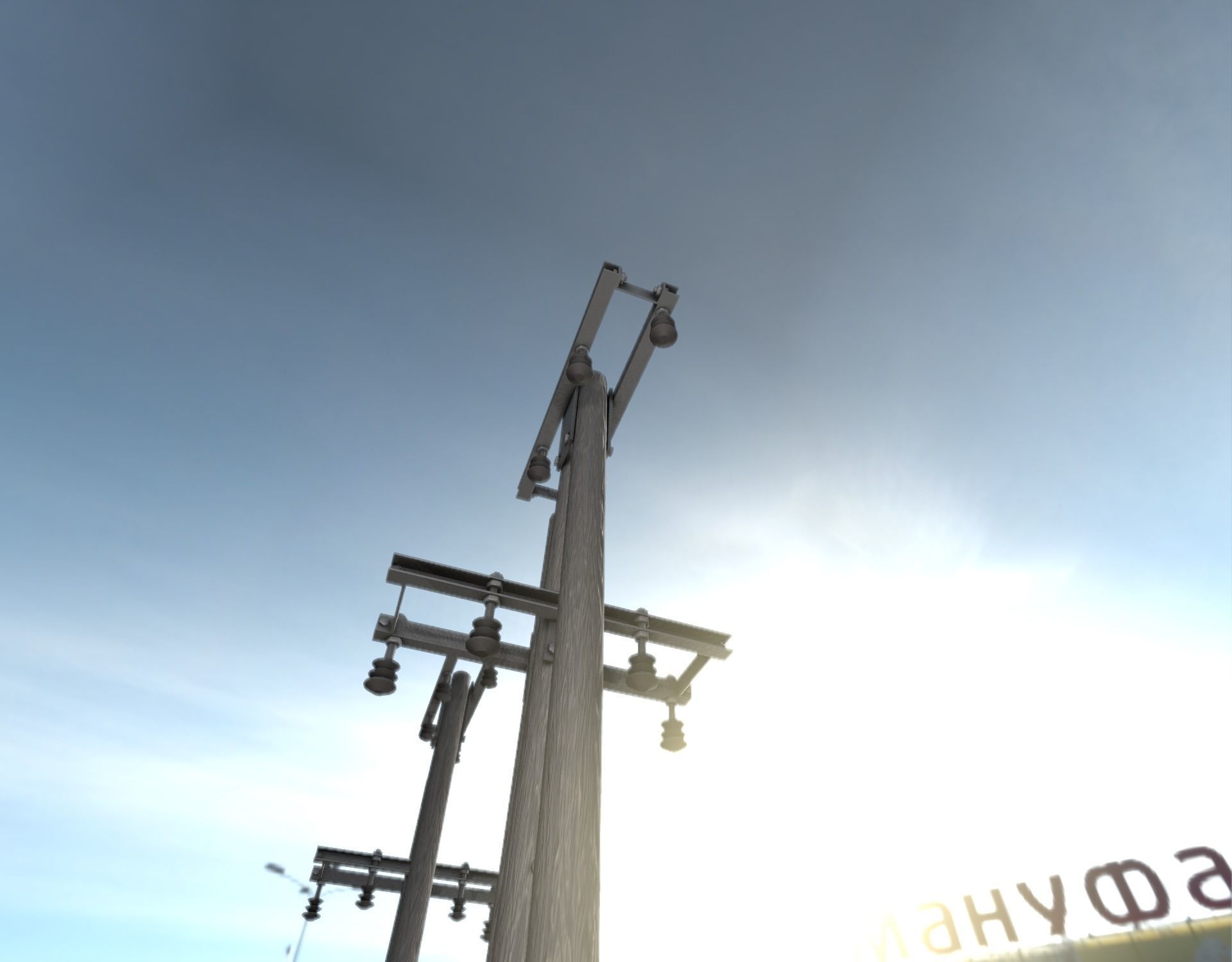 Wooden Electricity Pole without Ladder - Object 044 Low-poly 3D model_31