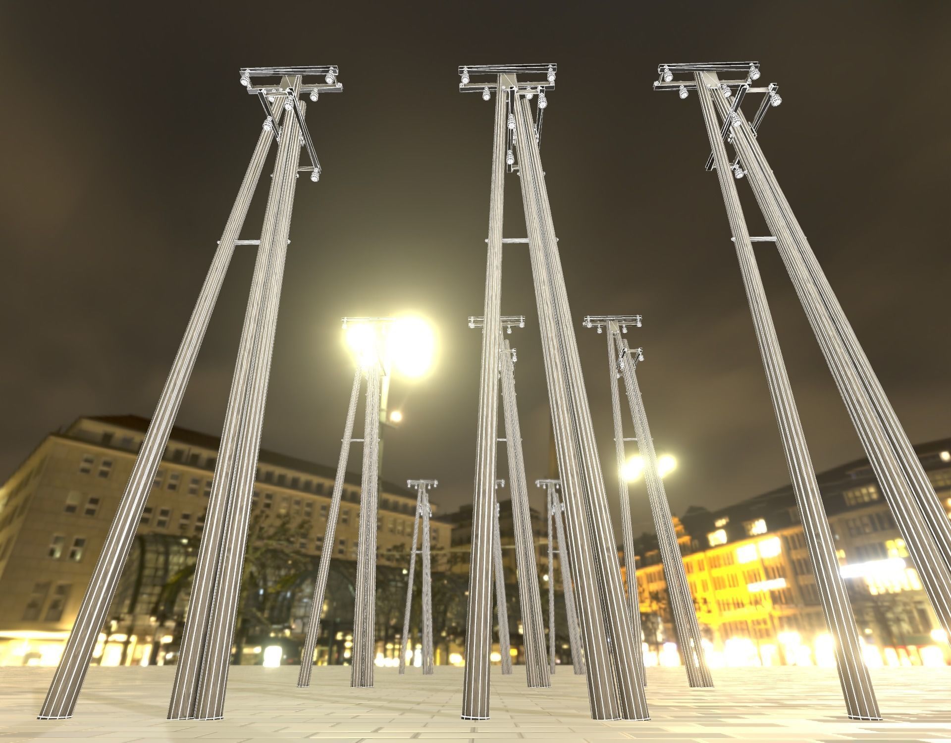 Wooden Electricity Pole without Ladder - Object 044 Low-poly 3D model_6