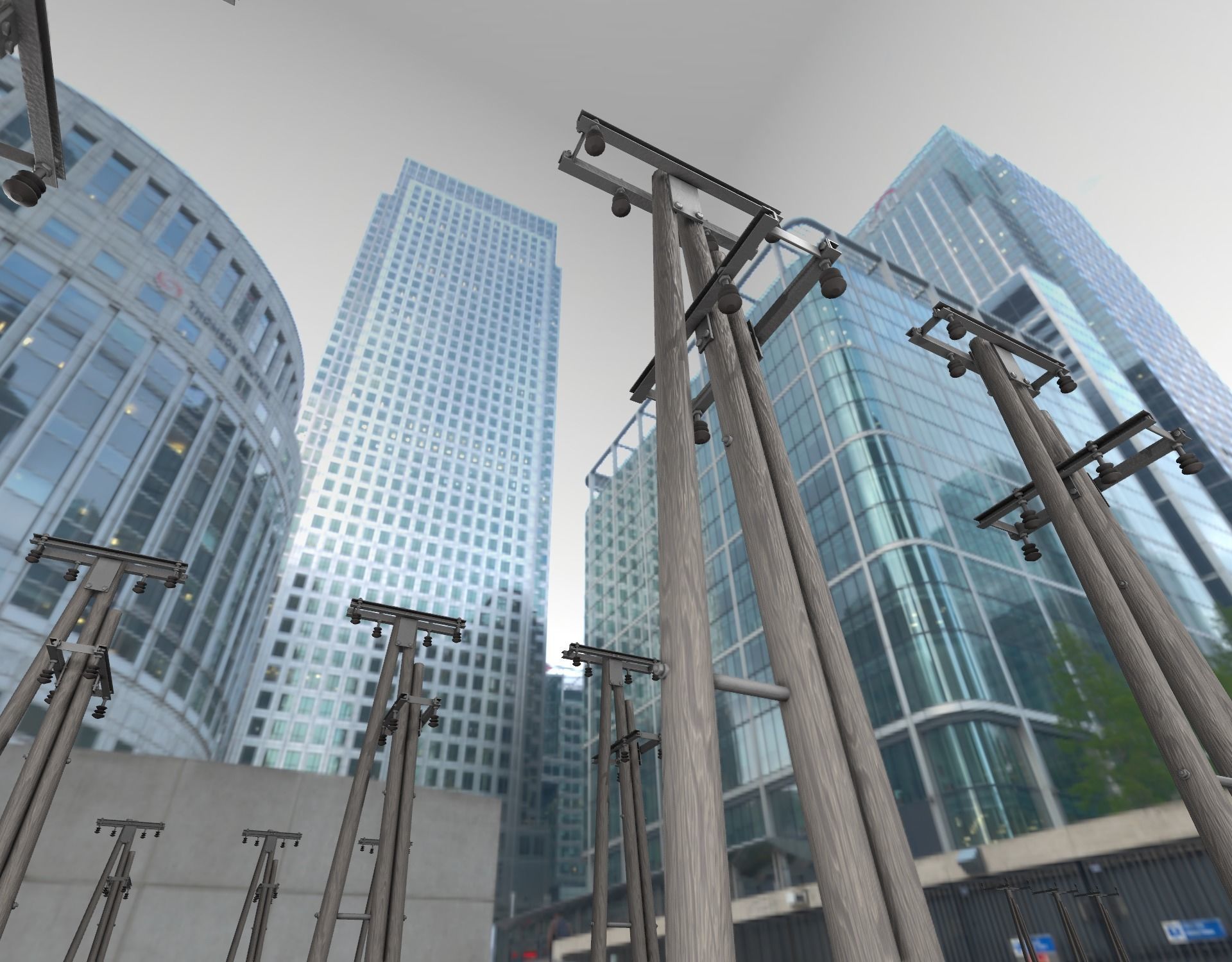 Wooden Electricity Pole without Ladder - Object 044 Low-poly 3D model_39