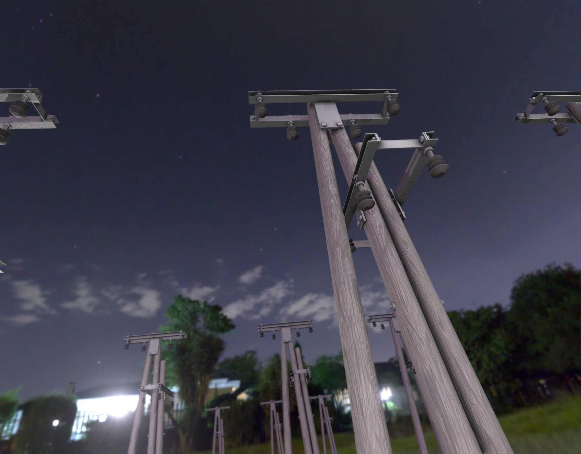 Wooden Electricity Pole without Ladder - Object 044 Low-poly 3D model_44