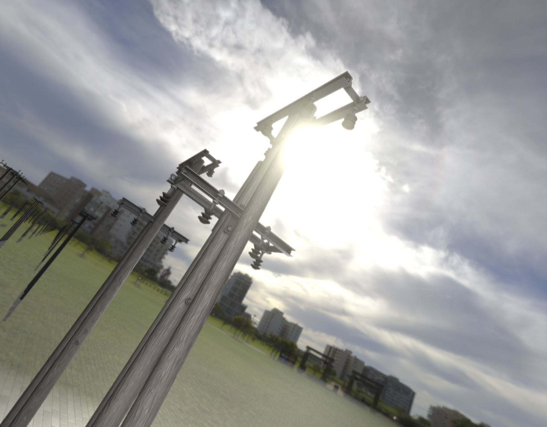 Wooden Electricity Pole without Ladder - Object 044 Low-poly 3D model_30