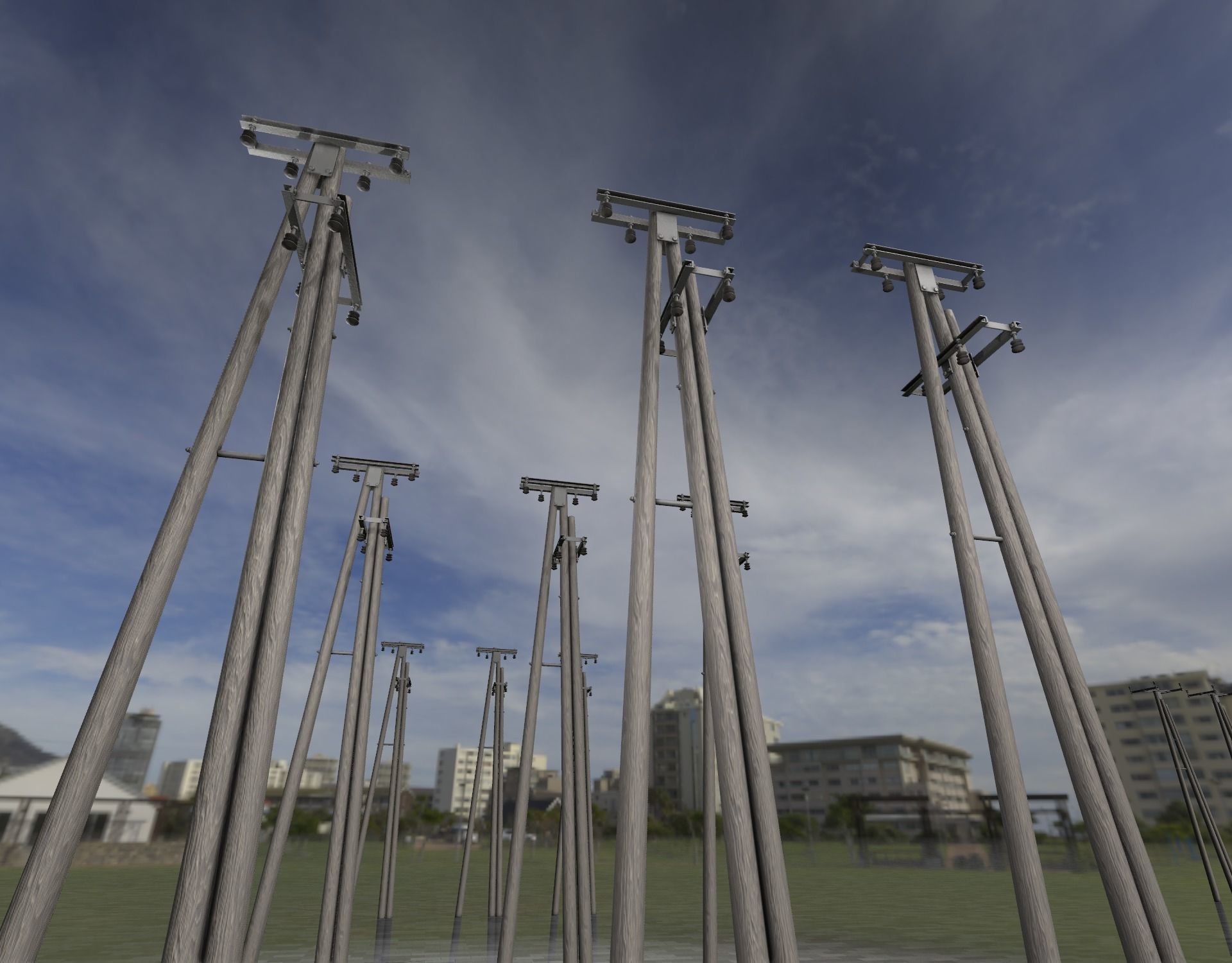 Wooden Electricity Pole without Ladder - Object 044 Low-poly 3D model_38