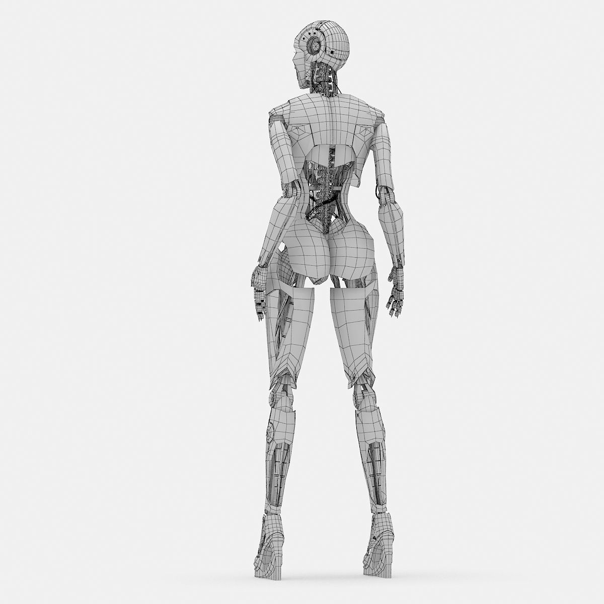 Female Robot 3D model_12