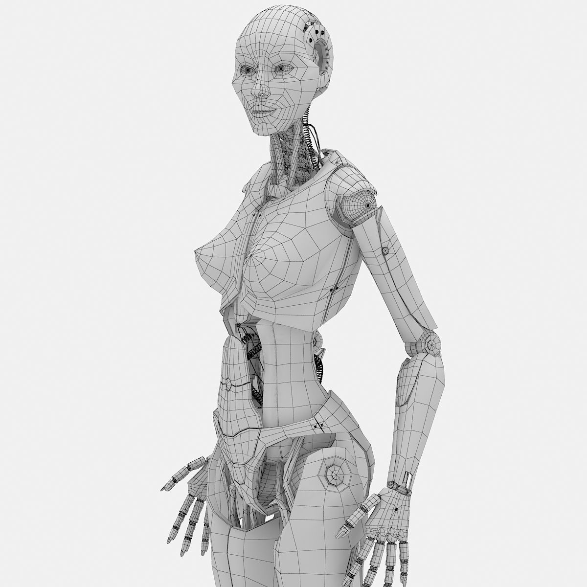 Female Robot 3D model_11