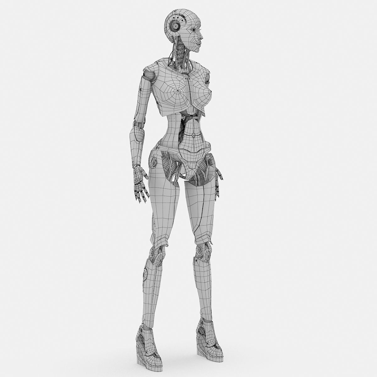 Female Robot 3D model_10