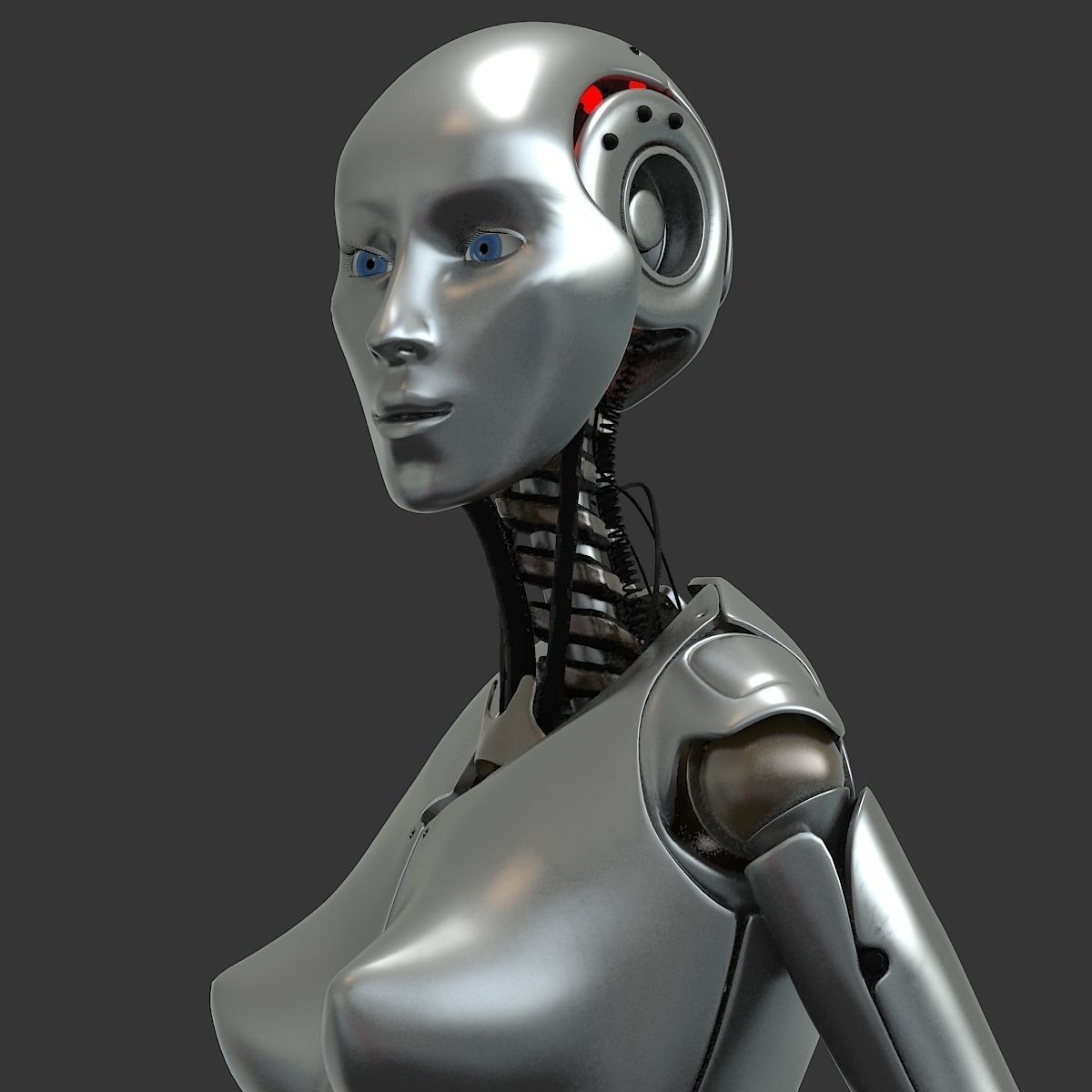 Female Robot 3D model_3
