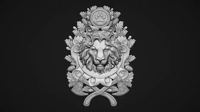 Lion head medallion