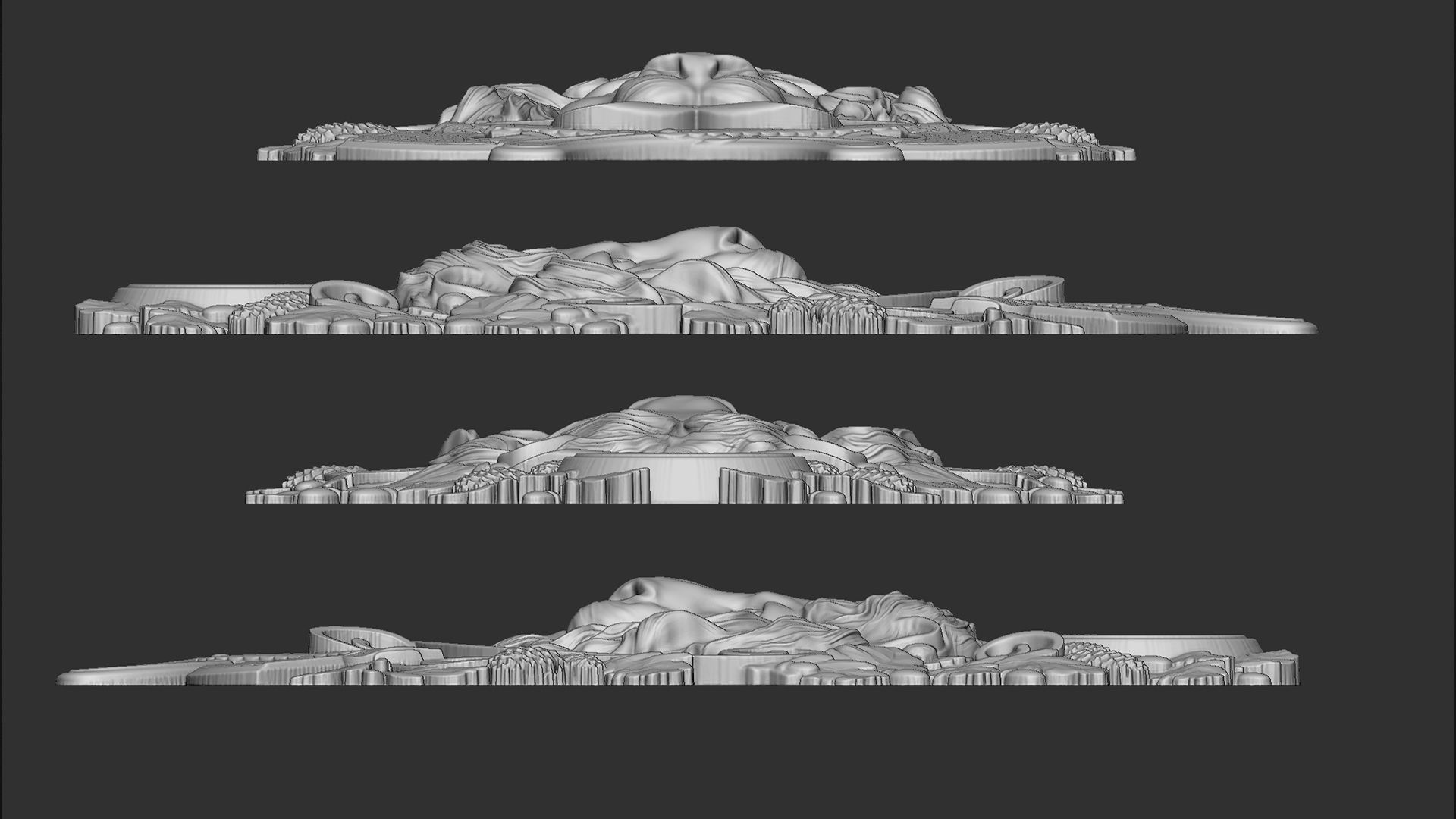 Lion head medallion 3D print model_6