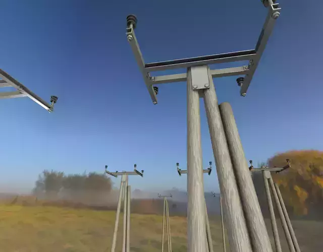 Wooden Electricity A-Pole without Ladder - Object 045