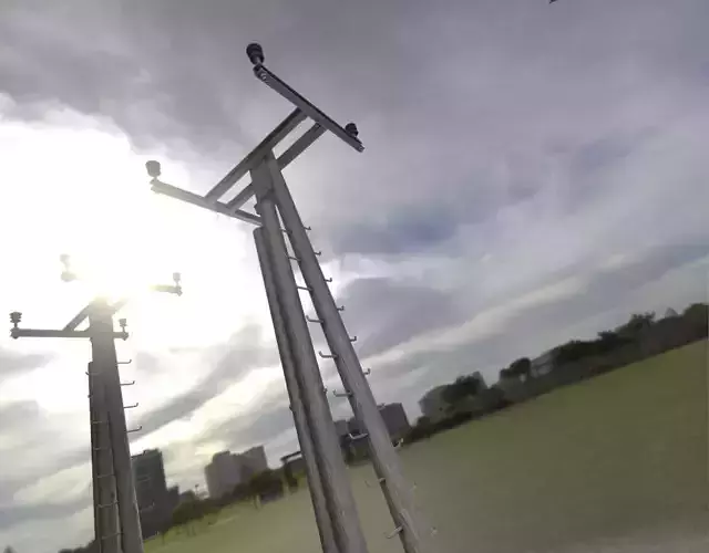 Wooden Electricity Pole with Ladder - Object 046