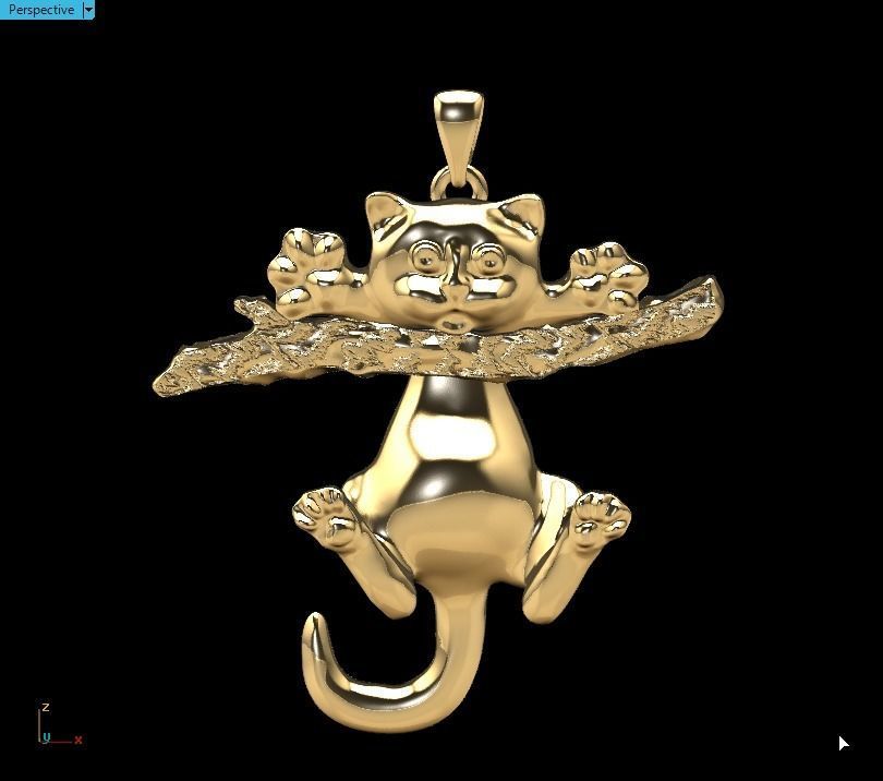 cat pendant print model 3D print model_25
