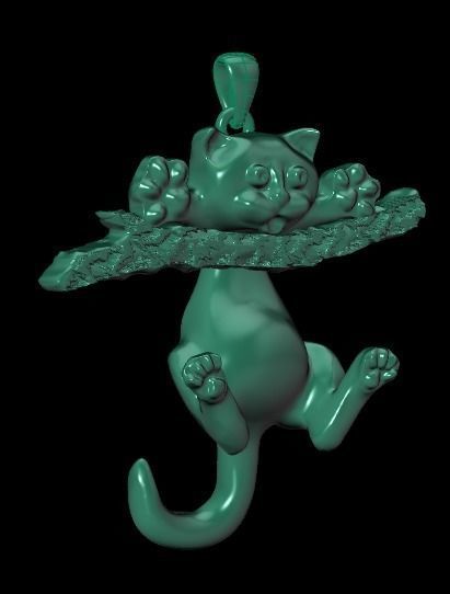 cat pendant print model 3D print model_20