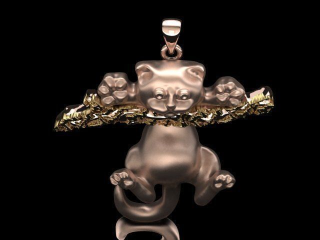 cat pendant print model 3D print model_10