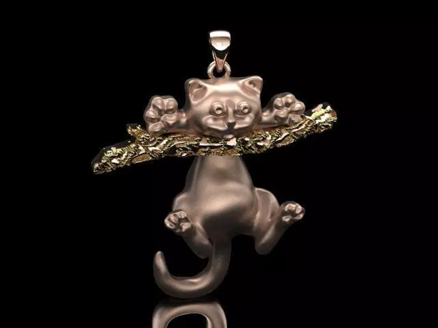 cat pendant print model 3D print model_0