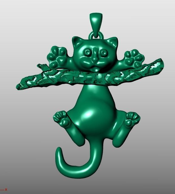 cat pendant print model 3D print model_3
